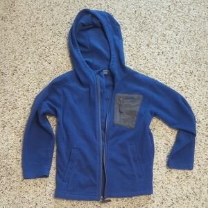 Eddie Bauer Kids Blue Fleece Hoodie Jacket with Pockets, Size XS (5-6)